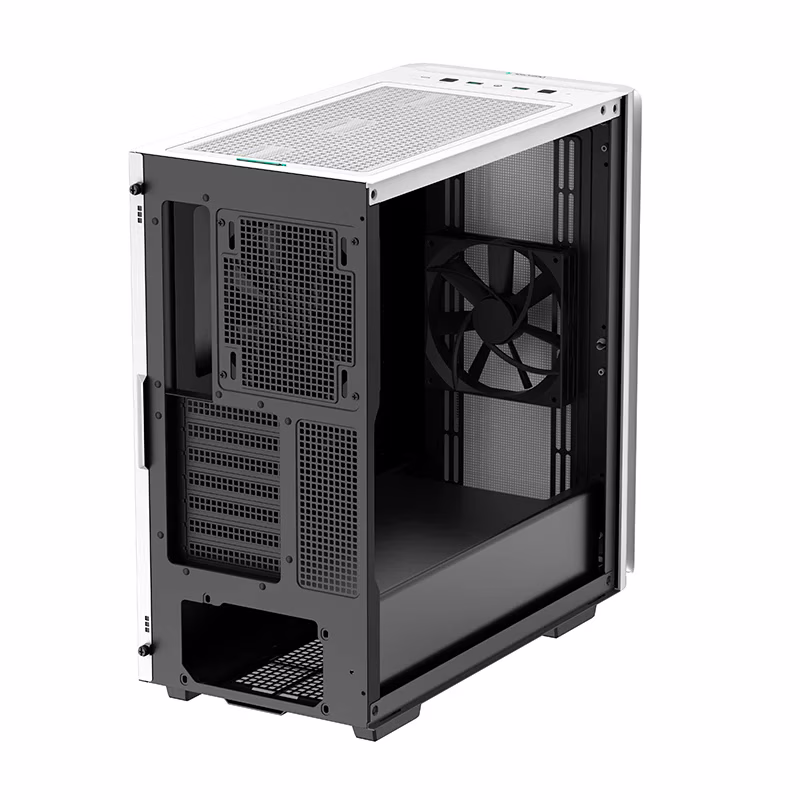 DeepCool CK500 Mid-Tower Case, 2x Pre Installed Fans, 4x Drive Bays, 7x Expansion Slots, ABS+SPCC+Tempered Glass, Balanced airflow and noise performance, White | R-CK500-WHNNE2-G-1 thumbnail 3