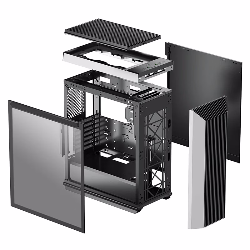 DeepCool CL500 ADD-RGB 4F Mid-Tower ATX Case, Magnetic Side Panel with Tempered Glass with 120mm 4 A-RGB Fans, 5x Drive Bays, 7x Expansion Slots, Motherboard Supports Up to ATX, Black & Gray | R-CL500-BKNMA4N-A-1 thumbnail 2