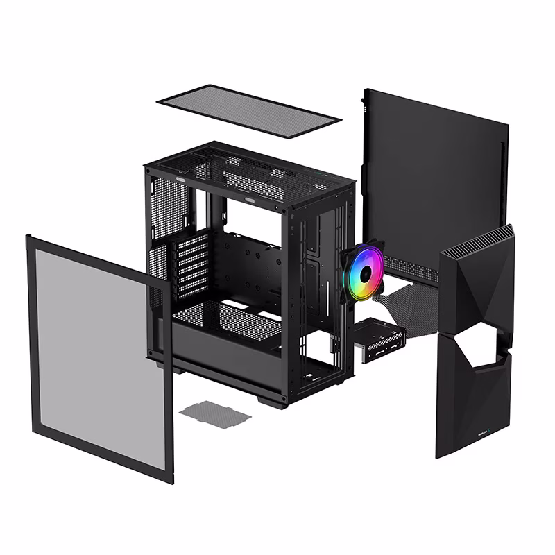 DeepCool CYCLOPS Mid-tower Case, ABS+SPCC+Tempered Glass, 5x Drive Bays, 7x Expansion Slots, 1x Pre-Installed Fans, Motherboard Support Up to E-ATX | R-BKAAE1-C-1 thumbnail 5