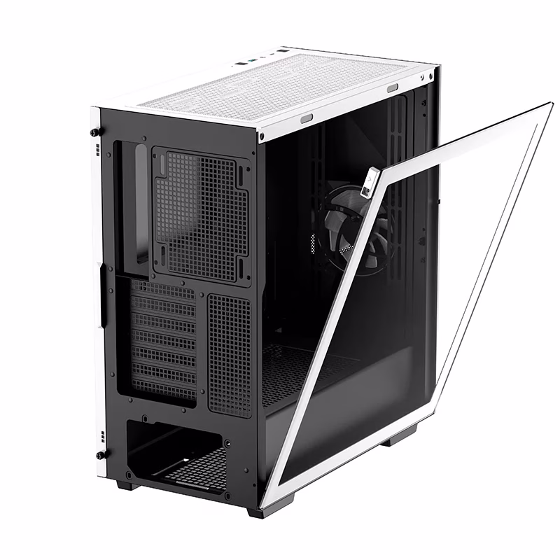 DeepCool CYCLOPS Mid-Tower Case, ABS+SPCC+Tempered Glass, 5x Drive Bays, 7x Expansion Slots, 1x Pre-Installed Fans, Motherboard Support Up To E-ATX, White | WHAAE1-C-1 thumbnail 2
