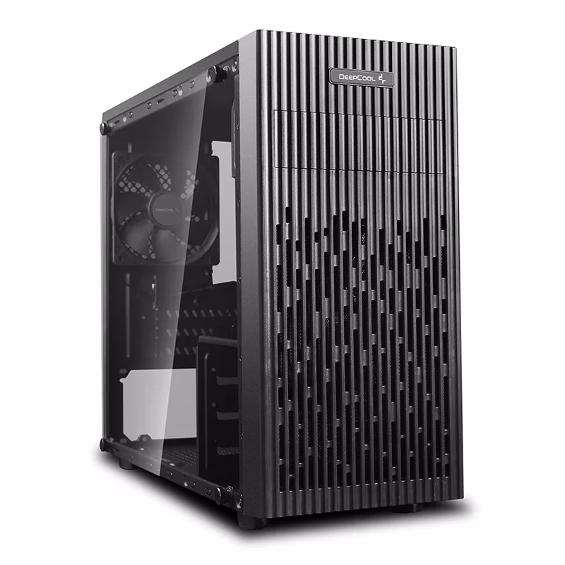 DeepCool Matrexx 30 small-sized M-ATX computer case, 2x Pre Installed Fans, 5x Drive Bays, 4x Expansion Slots, Micro ATX/Mini-ITX Motherboards Supports, Black | DP-MATX-MATREXX30 image