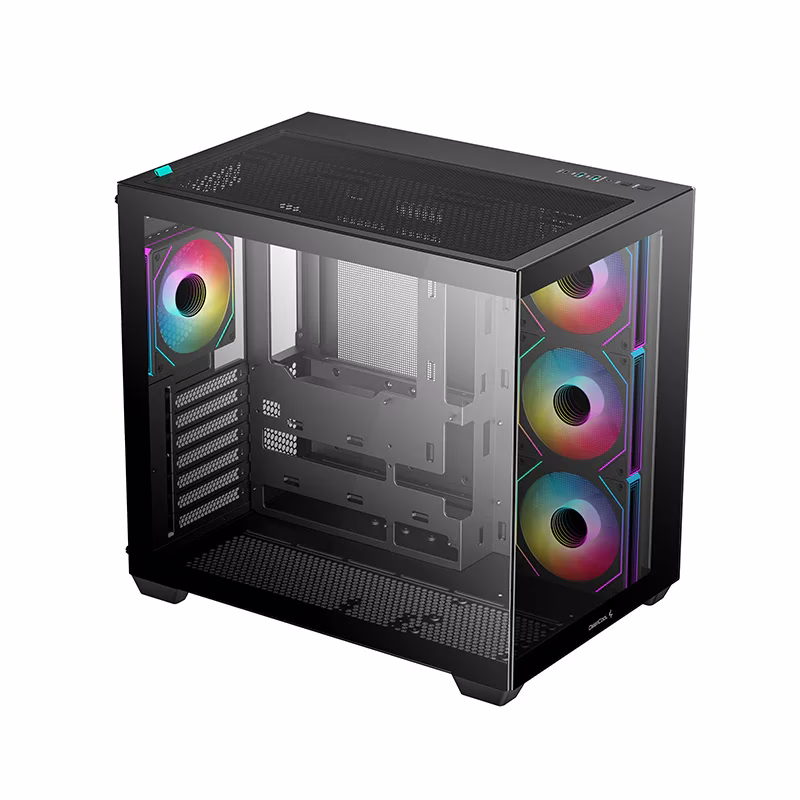 Deepcool CG530 4F Mid Tower Case, 4x PWM+ARGB Pre-Installed Fans, Tempered Glass, Supports upto ATX(Rear Connector) Motherboard, 2x USB 3.0, USB TYPE C, 2-in-1 AP, Black | CG530-BKADA4-G-1 thumbnail 2