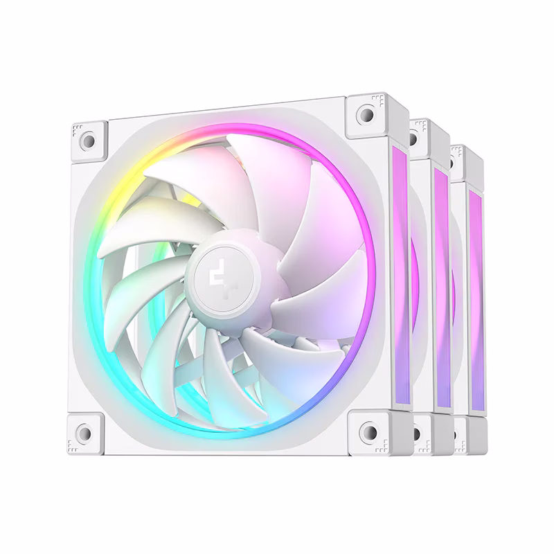Deepcool FL12-3 IN 1 PWM ARGB 120mm 3 Pack Case Fan, 120??120??25 mm(L??W??H), 500-2150 RPM??10%, 8-pin Connector, Fluid Dynamic Bearing, White | R-FL12-WHAPN3-G – Buy Online