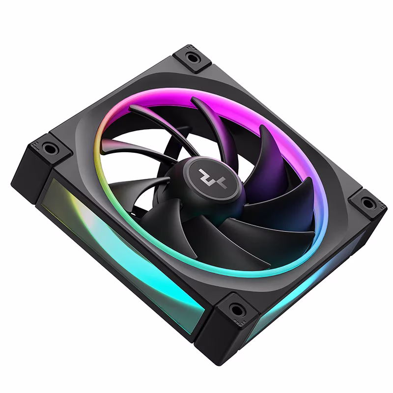Deepcool FL12-3 IN 1 PWM ARGB 120mm 3 Pack Case Fan, 120??120??25 mm(L??W??H), 500-2150 RPM??10%, 8-pin Connector, Fluid Dynamic Bearing, Black | R-FL12-BKAPN3-G thumbnail 3
