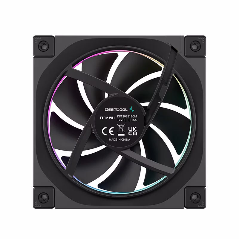Deepcool FL12-3 IN 1 PWM ARGB 120mm 3 Pack Case Fan, 120??120??25 mm(L??W??H), 500-2150 RPM??10%, 8-pin Connector, Fluid Dynamic Bearing, Black | R-FL12-BKAPN3-G thumbnail 5