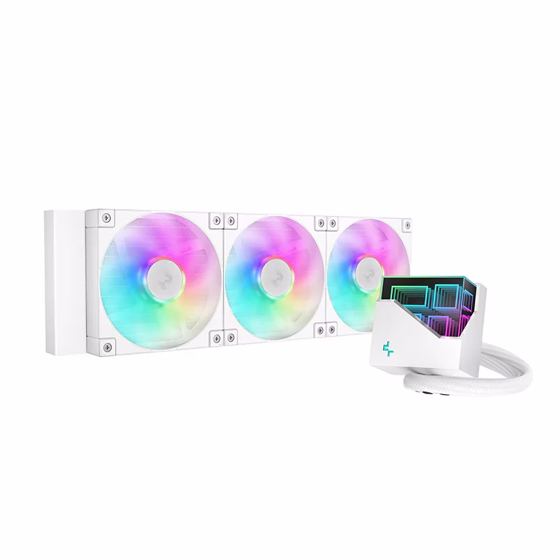 DeepCool LT360 ARGB 360mm Liquid CPU Cooler, 3400 RPM??10% Pump Speed, Addressable RGB LED, Hydro Bearing, White | R-LT360-WHAMNC-G-1 – Buy Online