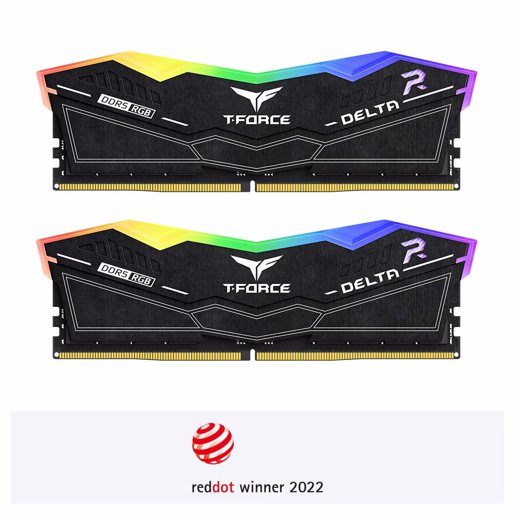 Team T-Force Delta RGB 48GB (2 x 24GB) 288-Pin PC RAM DDR5 7200MHz (PC5 57600) Desktop Memory, Strengthened PMIC Cooling Design, Supports Intel XMP3.0 for One-Click Overclocking, Black  | FF3D548G7200HC34ADC01 thumbnail 2