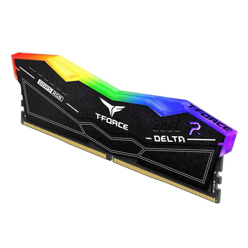 T Force DELTA RGB DDR5 DESKTOP MEMORY 32GB(2x16GB) RAM, 6200MHz, Intel XMP, CL 38-38-38-78, Black | FF3D532G6200HC38ADC01 image