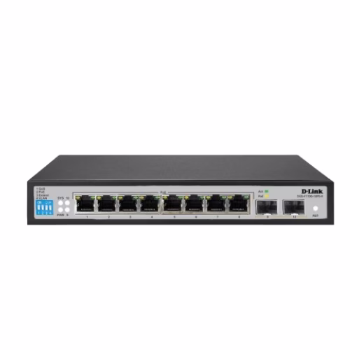 D-Link DGS-F1100-10PS-E PoE Gigabit ManagedSwitch, 6kv Surge Protection, 8x 10/100/100 BASE-T PoE Ports (802.3af/at complaint), 2 Gigabit SFP Ports, Fanless design for silent operation – Buy Online