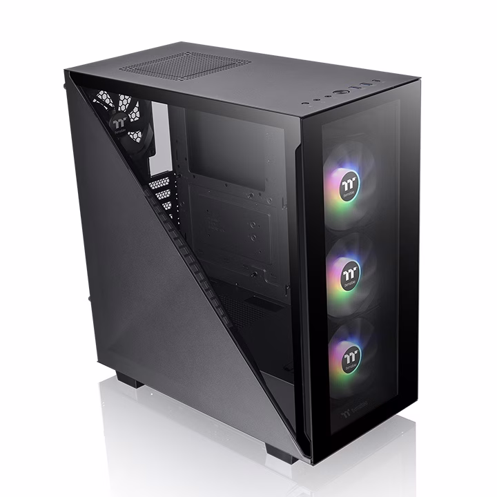 Thermaltake Divider 300 TG ARGB Mid Tower Chassis, Tempered Glass x 2, Front 120 x 120 x 25 mm ARGB fan, Rear 120 x 120 x 25 mm Turbo fan, 7x Expansion Slots, Black   | CA-1S2-00M1WN-01 thumbnail 5