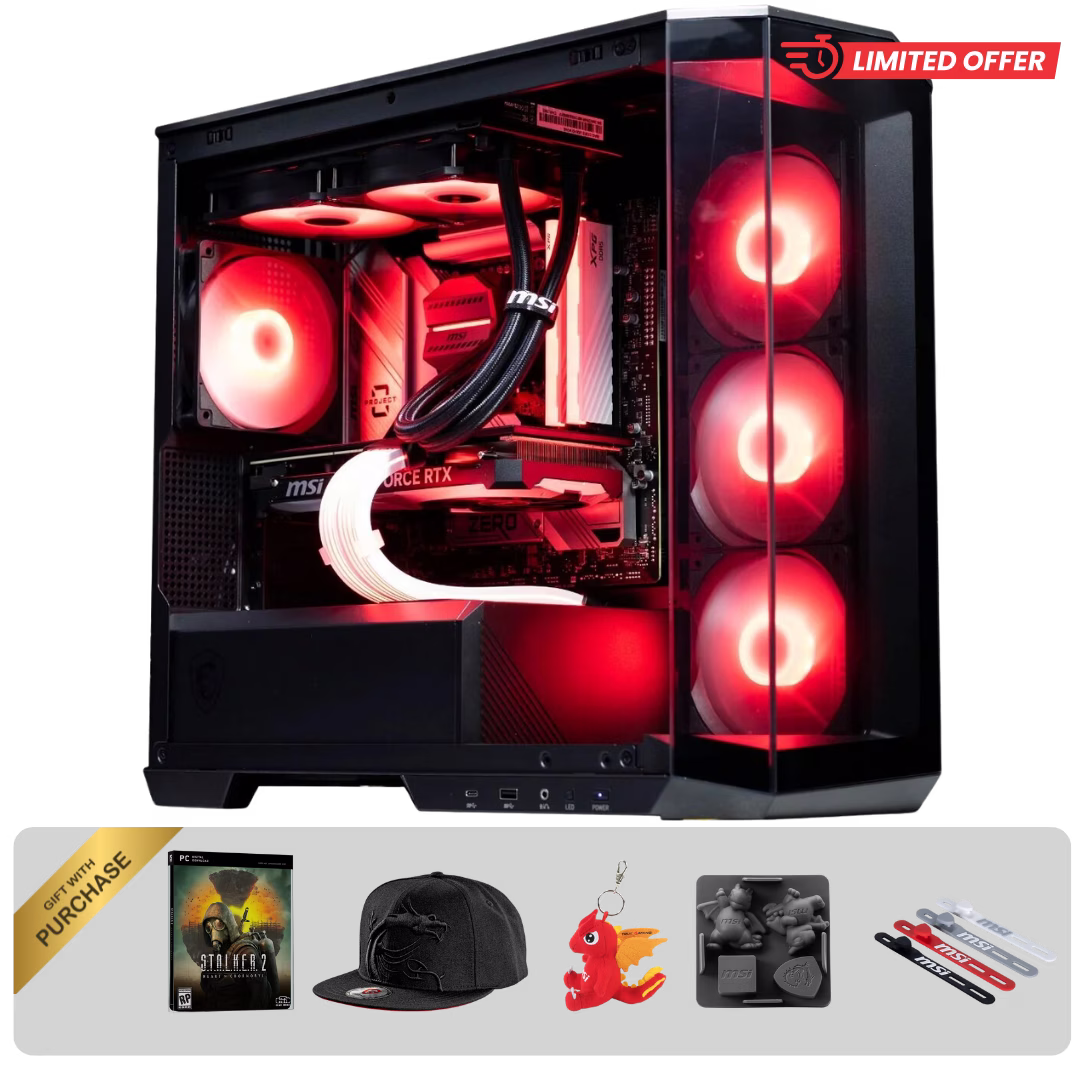 NANOTECH MSI Project Zero Gaming PC - Intel Core i9-14900K 24 Cores 32 Threads, MSI NVIDIA RTX 4080 SUPER 16GB, 32GB DDR5 RAM 6400MHz, 2TB SSD Gen 4, 1000W 80 PLUS Gold PSU, 360mm Liquid Cooler, Wi-Fi + BT image