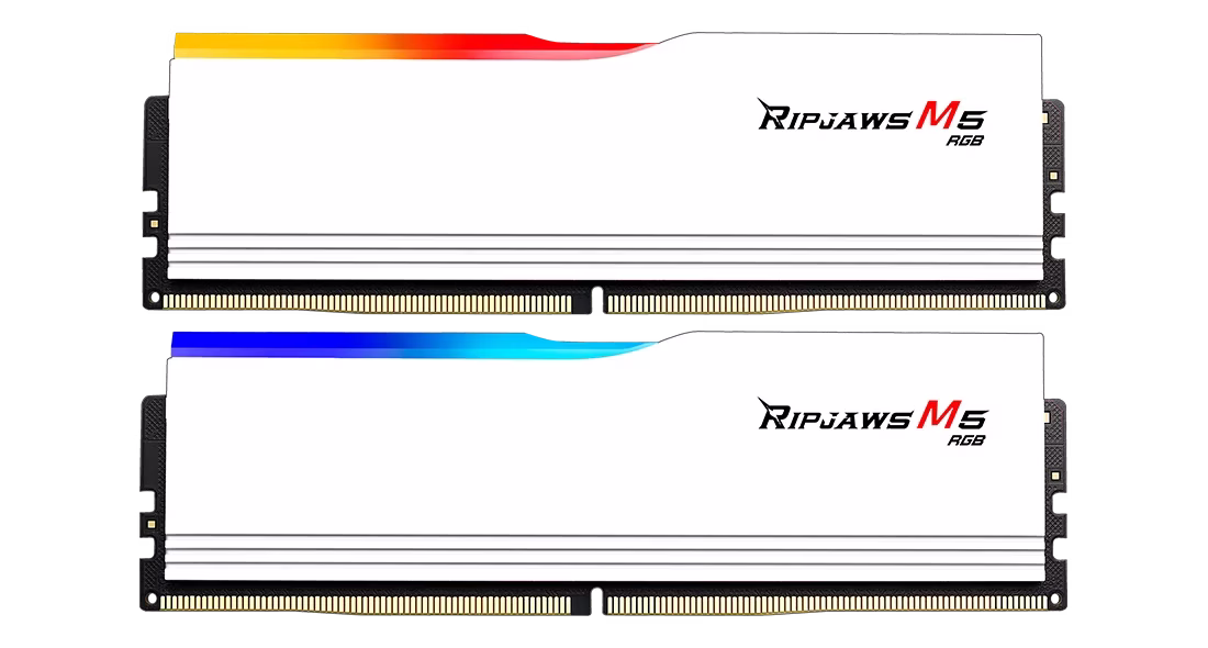 G Skill Ripjaws M5 RGB DDR5 32GB (2x16GB) Intel XMP Memory Kit (RAM), 6400Mhz, CL36-48-48-102 1.35V, White | F5-6400J3648F16GX2-RM5RW thumbnail 3