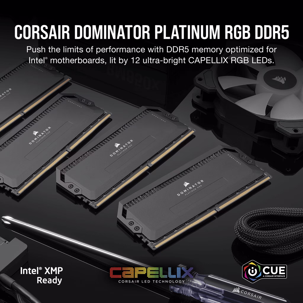 Corsair Dominator Platinum RGB 32GB (2x16GB) DDR5 DRAM 6000MT/s CL36 Memory Kit Black | CMT32GX5M2X6000C36 thumbnail 4