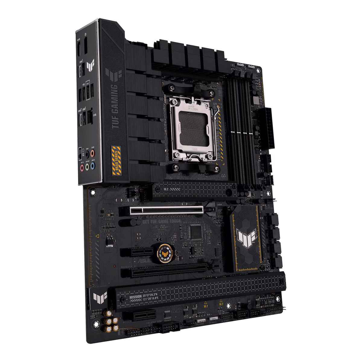 ASUS TUF GAMING B650-PLUS ATX Motherboard, AM5 Socket, AMD B650 Chipset, Realtek 2.5Gb Ethernet, 4 xDIMM DDR5 Memory 128GB Max, 1x PCIe 4.0/3.0 x16, 4x SATA 6Gb/M.2, 1HDMI/DP | 90MB1BY0-M0EAY0 – Buy Online