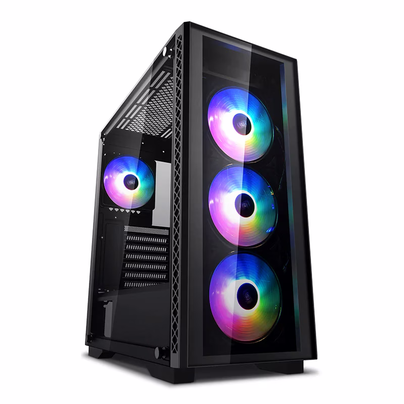 Deepcool MATREXX 50 Addressable RGB 4F Mid-Tower Case, 4x120mm, ADD-RGB Fans, 6 Drive Bays, 7 Expansion slots,  Motherboard Support Up to E-ATX, Black | DP-ATX-MATREXX50-AR-4F-NE thumbnail 4