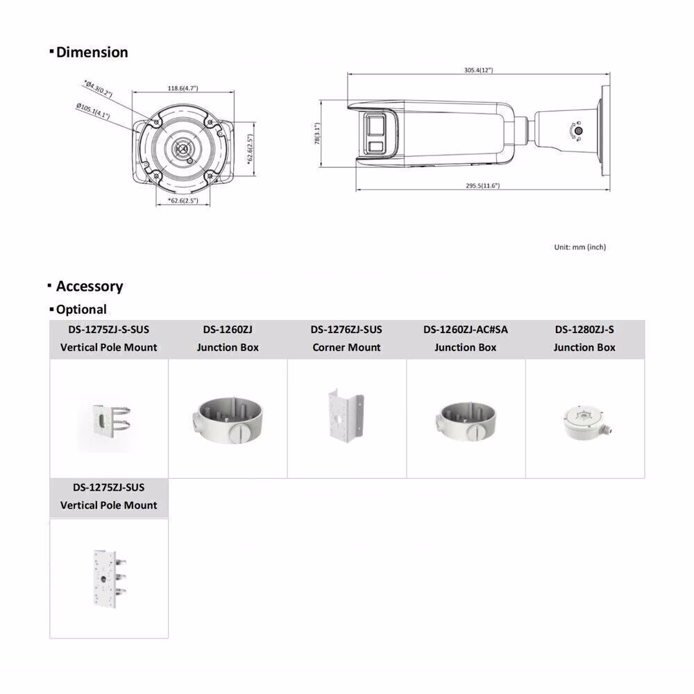HIKVISION DS-2CD2T87G2P-LSU/SL, 8 MP Panoramic ColorVu Fixed Bullet Network Camera, 24/7 colorful imaging, Water and dust resistant (IP67), AI thumbnail 4