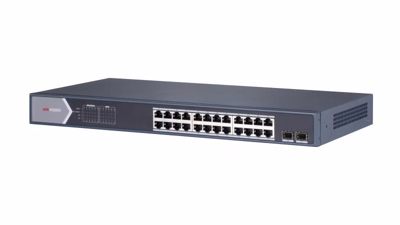Hikvision DS-3E0526P-E/M 24 Port Gigabit Unmanaged PoE Switch, 24x Gigabit PoE port, 2x Gigabit SFP fiber optical port thumbnail 6