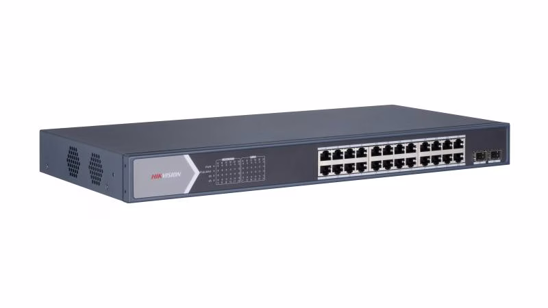 Hikvision DS-3E0526P-E/M 24 Port Gigabit Unmanaged PoE Switch, 24x Gigabit PoE port, 2x Gigabit SFP fiber optical port thumbnail 7