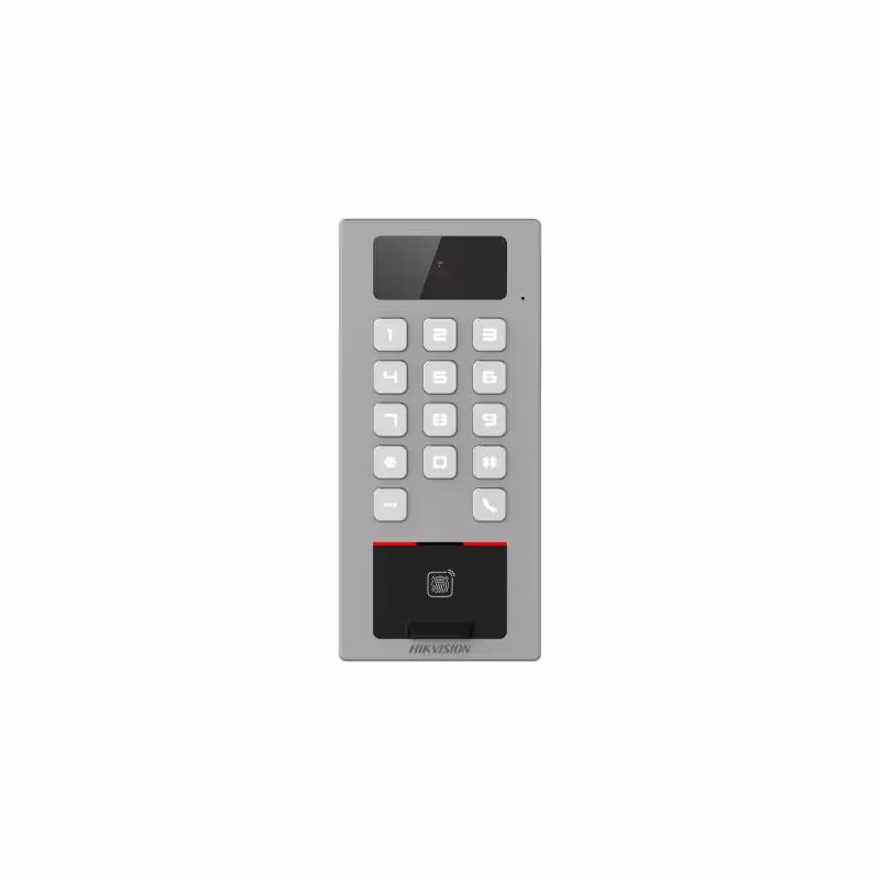Hikvision DS-K1T502DBFWX-C Access Control Terminal. Manage access control and intercom functions in one device; IP65 & IK09 protections, Supports (card, fingerprint, PIN, etc.) – Buy Online