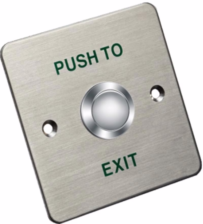 Hikvision DS-K7P01 Exit Button Accessary of Magnetic Lock, (L??W??H) 86??86??28.9mm, Aluminum Alloy Panel, Metal Button, 3A@36VDC Max, Suitable Doors For Hollow Doorframe and Embedded-electric Box – Buy Online