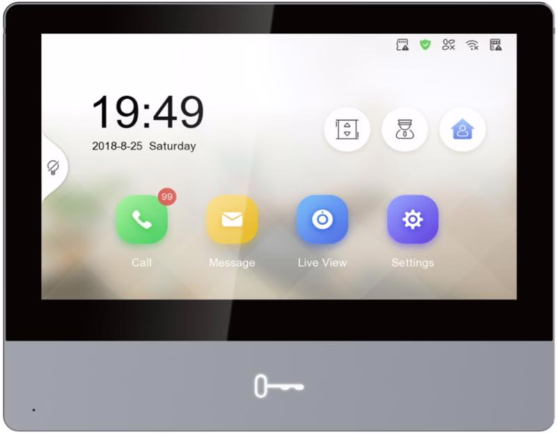 Hikvision DS-KH8350-WTE1 KH8 Series Indoor Station, 7-inch IPS touch screen with 1024 ?? 600 resolution, Convenient Hik-Connect APP Mobile Control, Receive calls, open the door and live view remotely, Support voice messages when no response Device – Buy Online