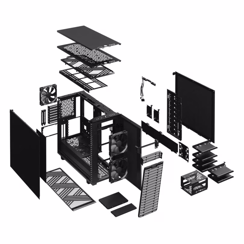 Fractal Define 7 Mid-tower Computer Case, 3x Pre-installed Fans, Supports Motherboard Upto E-ATX (max 285 mm), Radiator Up to 360/420 mm, 6x 3.5"/2.5" Universal Drive Brackets, USB 3.2 Gen 2x2 Type-C (20 Gbps) | FD-C-DEF7A-01 thumbnail 4