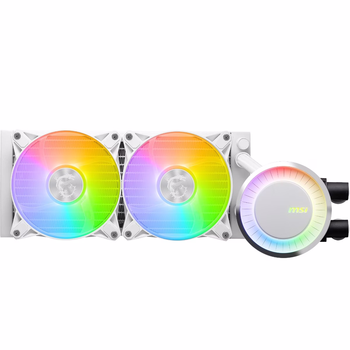 MSI MAG CoreLiquid E240 White, AIO ARGB CPU Liquid Cooler, Rotating Cap Design, 240mm Radiator, Dual 120mm ARGB PWM Fans, LGA 1700 Ready, AM5 Compatible | 306-7ZW5E27-C24 – Buy Online