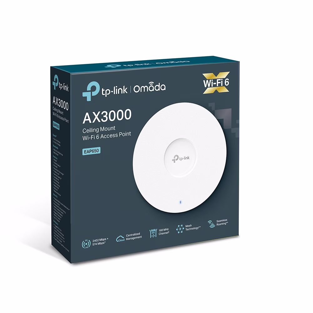 TP-Link EAP650 AX3000 Mesh Ceiling Mount WiFi 6 Access Point, Seamless Roaming, Up to 2976 Mbps WiFi Speeds, WPA3/MUMIMO, Remote & App Control, PoE+ Powered, Multiple Controller Options White | EAP650 thumbnail 5