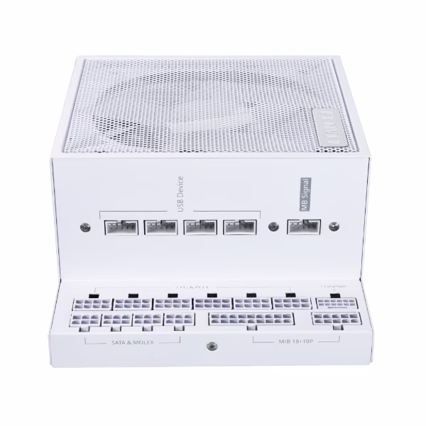Lian-Li EDGE GOLD Fully Modular Power Supply, 1000W Power, 80 PLUS Gold Efficiency, 120mm FDB Fan Type, Active PFC, ATX 3.1 Form Factor, 2400 RPM Fan Speed, White | EG1000G.WH00 thumbnail 3