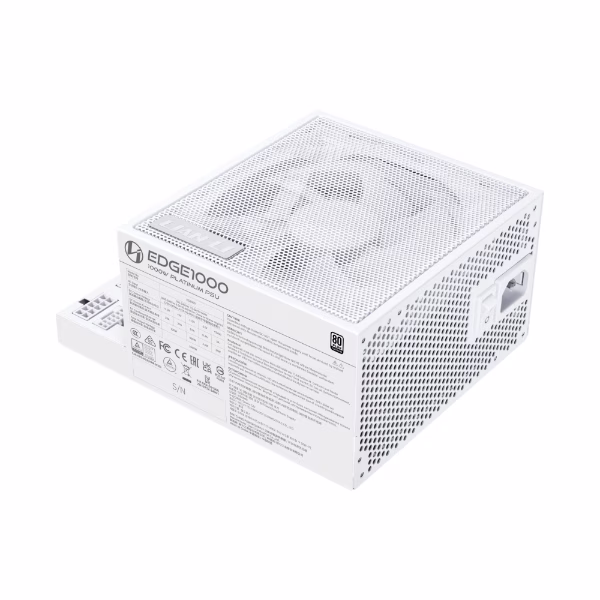 Lian-Li EDGE GOLD Fully Modular Power Supply, 1000W Power, 80 PLUS Gold Efficiency, 120mm FDB Fan Type, Active PFC, ATX 3.1 Form Factor, 2400 RPM Fan Speed, White | EG1000G.WH00 thumbnail 2