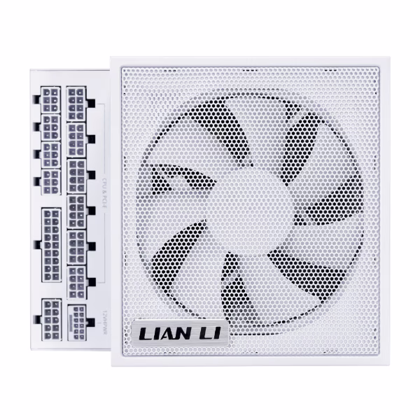 Lian Li EDGE 850 Fully Modular Power Supply, 850W, L-Shape Design, 80 Plus Platinum, 120mm FDB Fan, ATX 3.0 & 3.1 Compliant, PCIe 5.1 Support, Active PFC, White | EGO850 WHITE thumbnail 2