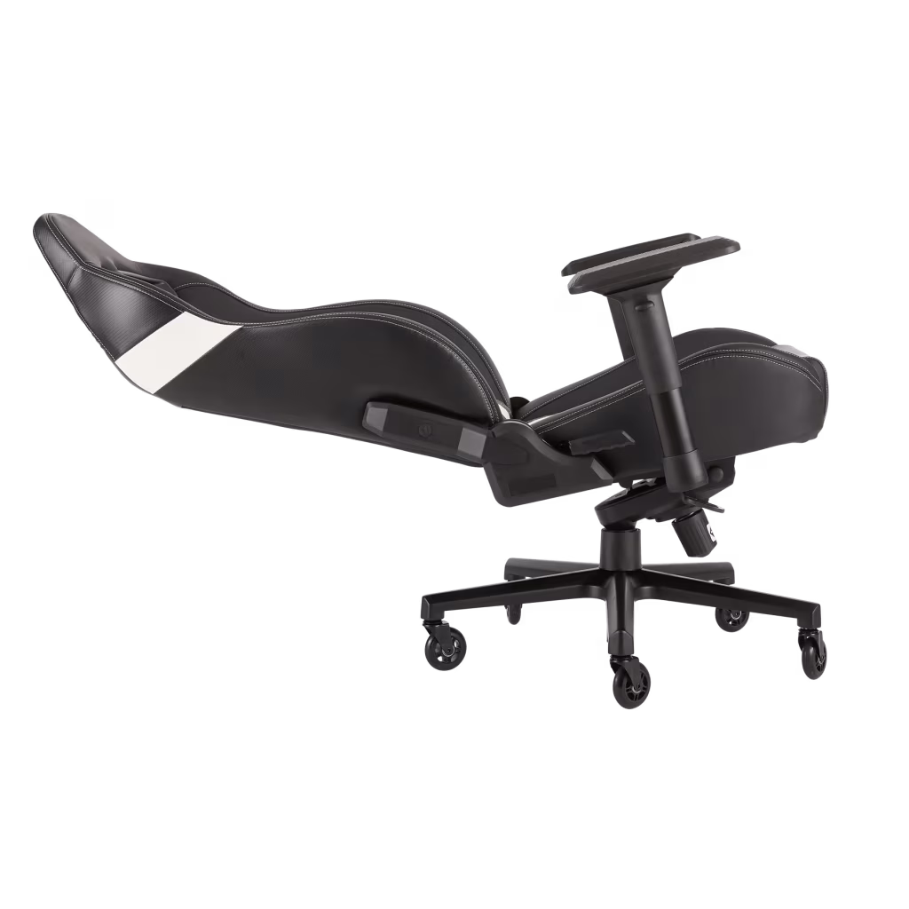 Corsair T2 ROAD WARRIOR Gaming Chair Black/White, Tilt, Recline, Height Adjust, Half PU Leather, Polyurethane foam (cold foam) | CF-9010007-WW image