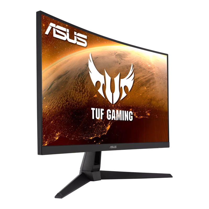 Asus TUF Gaming VG27VH1B Curved Gaming Monitor, 27 inch Full HD (1920x1080), 165Hz Refresh Rate, 1ms (MPRT) Extreme Low Motion Blur, AMD FreeSync Premium, HDMIx 1 / VGA x1, Black | VG27VH1B thumbnail 6