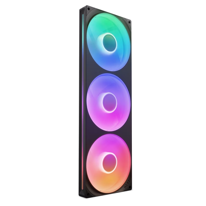NZXT F420 RGB Core 420 mm Single-Frame RGB Case Fan, Fluid Dynamic Bearings, PWM Control, 500 - 2,000 ?? 200 RPM per fan, 98.61 CFM Airflow Per Fan, 3.2 mm H2O per fan Static Pressure, 4-pin PWM Fan Splitter Cable, Black | RF-U42HF-B1 – Buy Online