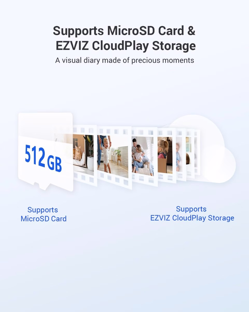 EZVIZ CB2 1080P Wireless Indoor WiFi Surveillance Camera on 2000 mAh Battery, 2.4 GHz WiFi Baby Camera, Person Detection, 5 m Night Vision, Two-Way Audio, Type C, Magnetic Mount White thumbnail 4