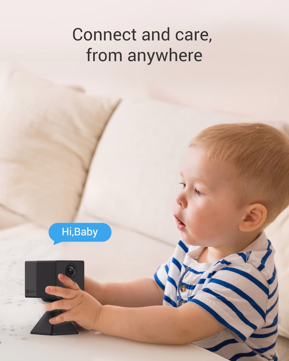 EZVIZ CB2 1080P Wireless Indoor WiFi Surveillance Camera on 2000 mAh Battery, 2.4 GHz WiFi Baby Camera, Person Detection, 5 m Night Vision, Two-Way Audio, Type C, Magnetic Mount White thumbnail 6
