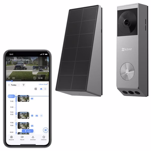 EZVIZ EP3x Pro  2K Battery-Powered Video Doorbell, 2K & 1080p Dual Lenses, Solar Panel Included, Two-Way Talk, Free 32 GB eMMC Storage | CS-EP3x Pro thumbnail 5