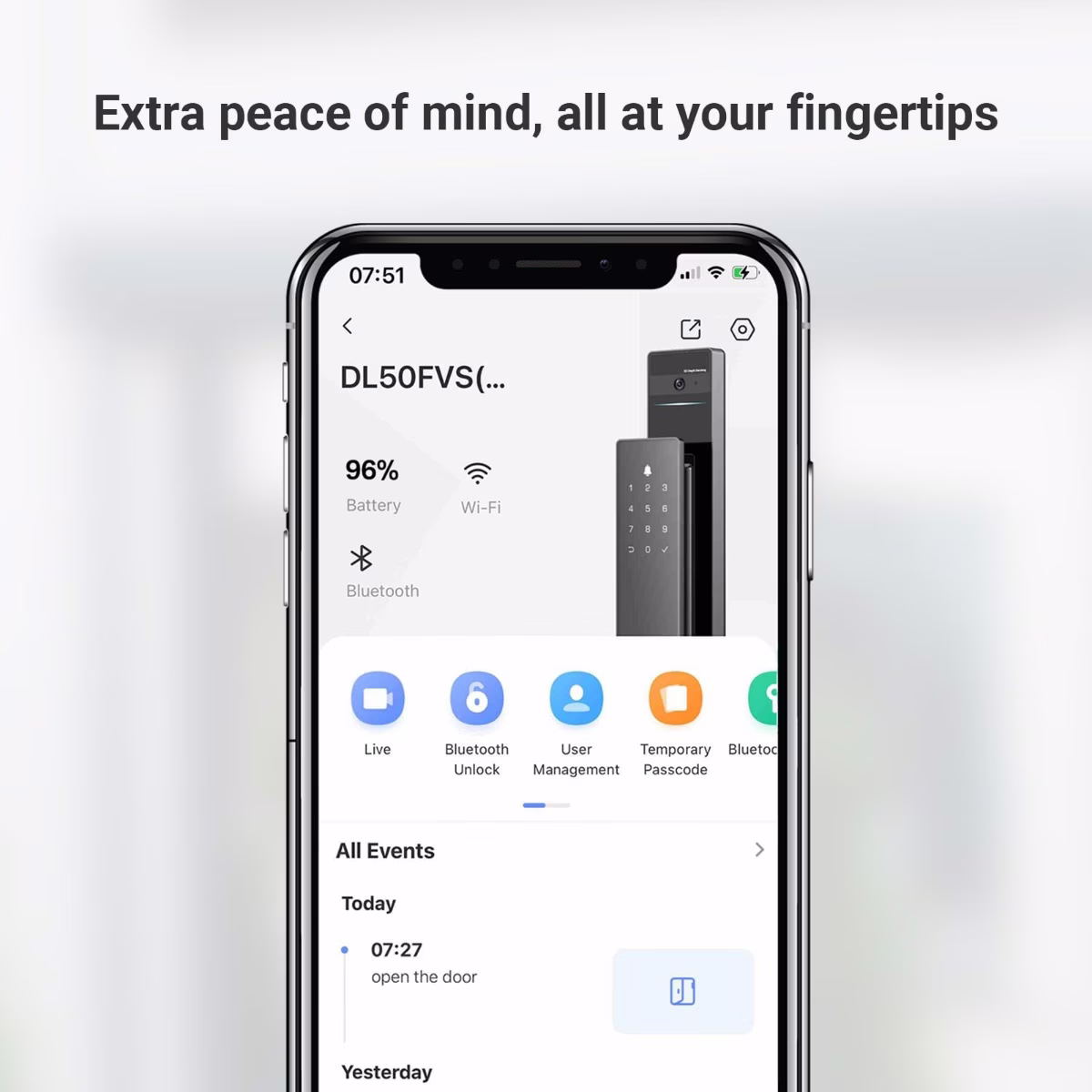 EZVIZ DL50FVS  Face Recognition Smart Lock, Face Recognition with Dual-Lens 3D Structured Light, Built-In Security Chip for Local Processing, Remote EZVIZ App Controls & Alerts, Built-In Smart Door Viewer, 4-Inch IPS Color Screen thumbnail 5
