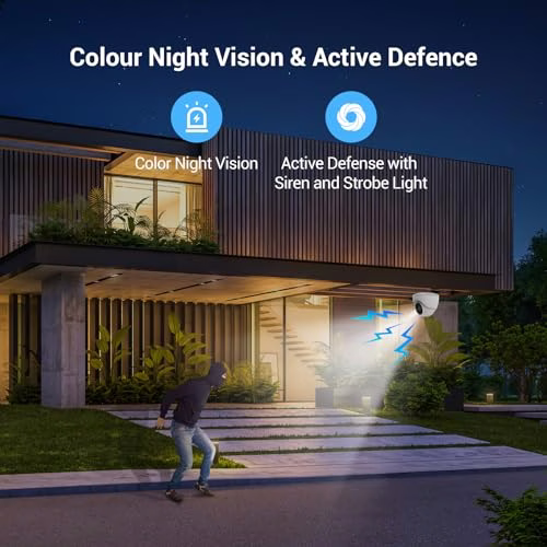 EZVIZ H4  2K Wi-Fi Smart Home Camera, AI-Powered Human / Vehicle Shape Detection, Active Defense with Siren and Strobe Light, Color Night Vision, Two-Way Calling, IP67 | CS-H4 thumbnail 2