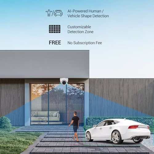 EZVIZ H4  2K Wi-Fi Smart Home Camera, AI-Powered Human / Vehicle Shape Detection, Active Defense with Siren and Strobe Light, Color Night Vision, Two-Way Calling, IP67 | CS-H4 thumbnail 6