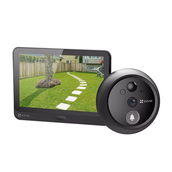 HP4  Wire-free Peephole Doorbell, 1080p Resolution, 155?? Ultra-wide-angle View, Live View & Two-way Video Call, 4.3-inch Color Screen, Night Vision Up to 3m (10ft), 4600mAh, Black | CS-HP4 – Buy Online