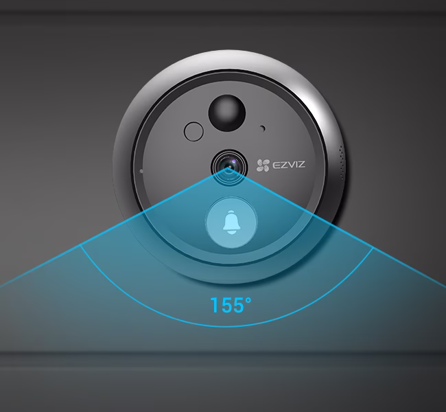 HP4  Wire-free Peephole Doorbell, 1080p Resolution, 155?? Ultra-wide-angle View, Live View & Two-way Video Call, 4.3-inch Color Screen, Night Vision Up to 3m (10ft), 4600mAh, Black | CS-HP4 thumbnail 3