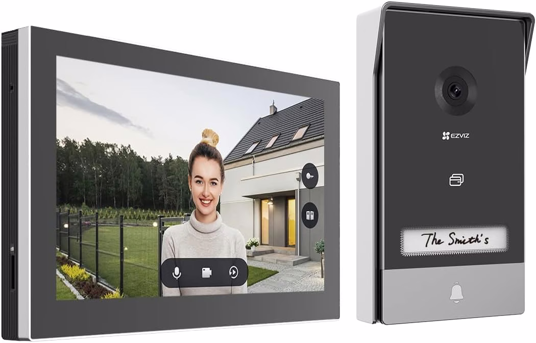 EZVIZ HP7 2K  Smart Home Video Doorphone, 2K Resolution, 7-Inch Color Touch Screen, Remote Door/Gate Unlock, 2-Wire, Smart Human Motion Detection, Two-Way Talk (Supports voice changer feature), Supports 2.4 / 5 GHz Dual-Band Wi-Fi, Weatherproof Design – Buy Online