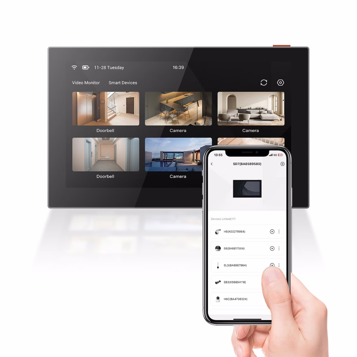 EZVIZ SD7 Smart Screen, 7-Inch IPS Touch Screen, Smart Integration with EZVIZ Devices, 4,600 mAh Rechargeable Lithium Battery (Type-C charging), Live View & Playback, Remote Control via EZVIZ App, Two-Way Talk, 2.4 GHz Wi-Fi, (ONLY SCREEN  ) thumbnail 2