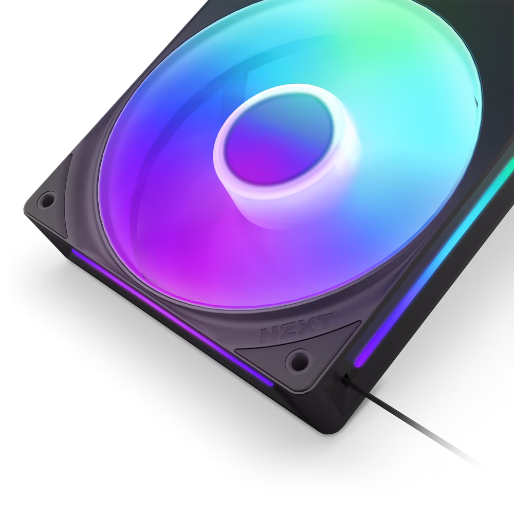 NZXT F240 RGB Core 240mm Single-Frame RGB Black Case Fan, 500 - 2,400 ?? 250 RPM per fan, 8 LEDs per Fan, Fluid Dynamic Bearing | RF-U24HF-B1 thumbnail 3