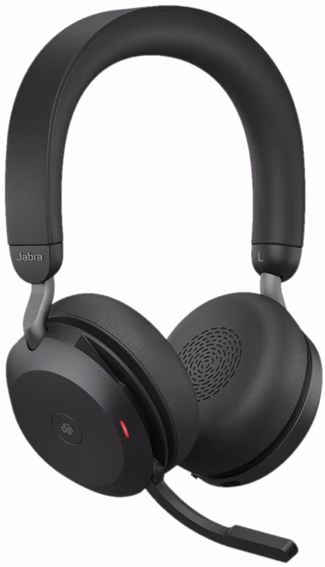 Jabra Evolve2 75 MS Noise-Canceling Wireless Headset, 40mm Drivers, Optimized for Microsoft Teams, Dual-Foam Ear Cushions, 8 Integrated Microphones, USB Type-C, Black | 27599-999-889 thumbnail 3