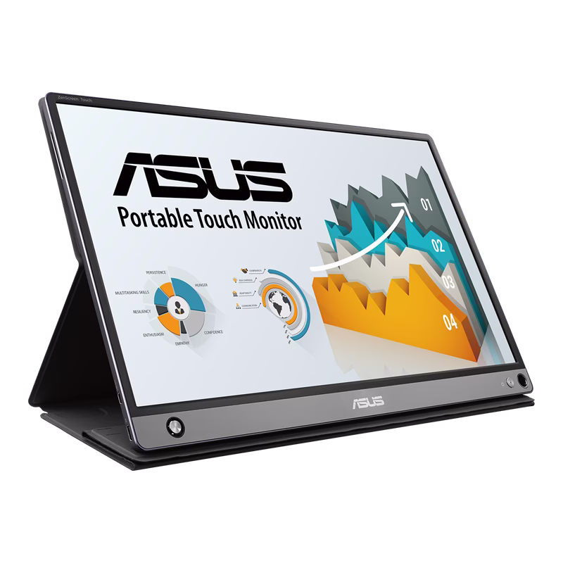 Asus ZenScreen MB16AMT - 15.6" IPS Full HD, (1920x1080) 60Hz, with Touch Screen, Non-Glare Built-in Battery and Speakers, Eye Care, USB Type-C/Micro HDMI, Foldable Smart Case | 90LM04S0-B01170 – Buy Online