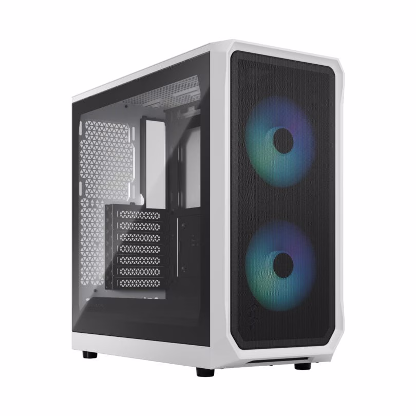 Fractal Design Focus 2 RGB TG Clear Tint ATX PC Case, Temp Glass Side Panel, Mesh Design Front, High Airflow, Up to 6x120mm Fan &amp; Up to 360mm Radiator, Smart Config, 2xUSB 3.0, White | FD-C-FOC2A-04 thumbnail 5