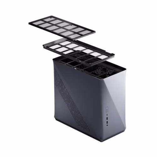 Fractal Design Era ITX Carbon Tempered Glass Mini-ITX Computer Case, Water-Cooling Ready, USB Type-C, Top Panel, Small Form Factor, Aluminium, Gray | FD-CA-ERA-ITX-GY image