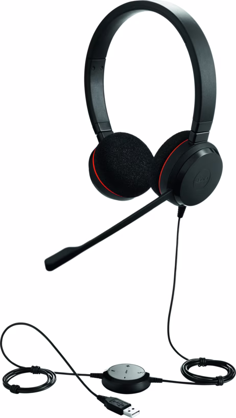 Jabra Evolve 20 UC Stereo Headset ??? Unified Communications Headphones for VoIP Softphone with Passive Noise Cancellation ??? USB-Cable with Controller ??? Black | 4999-829-209 thumbnail 2